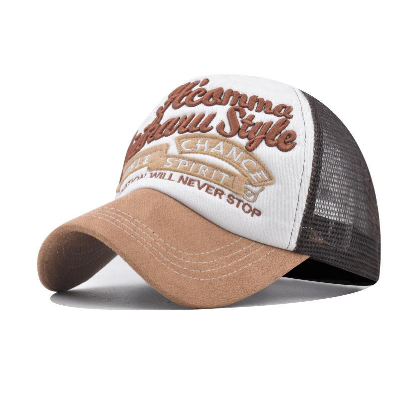 New 3D Three-dimensional Embroidery Embroidery Baseball Cap Summer Color Matching Mesh Hat Men's and Women's Outdoor Leisure Cap