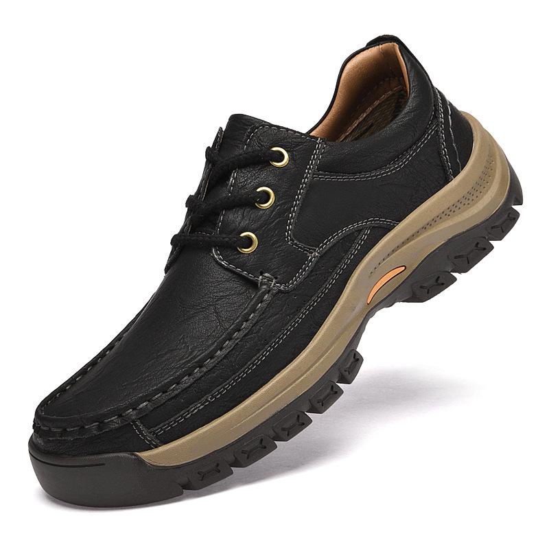 Men's Retro Leather Driving Shoes - Durable, Wear-Resistant Casual Footwear for Spring.