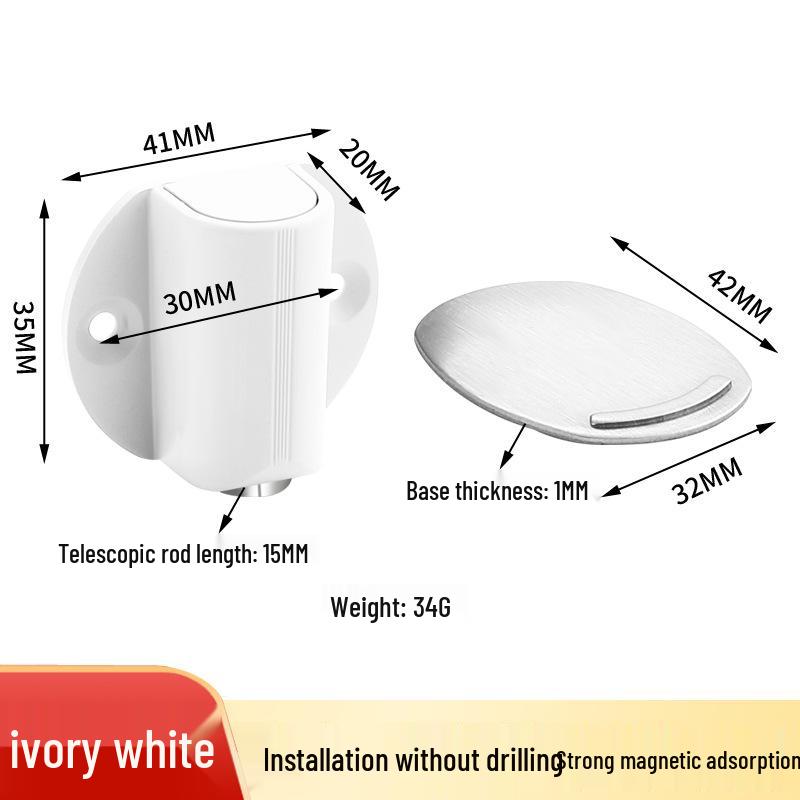 Adjustable Magnetic Doorstop: No-Drill, Floor-Mounted Anti-Collision Bumper for Bathroom Doors