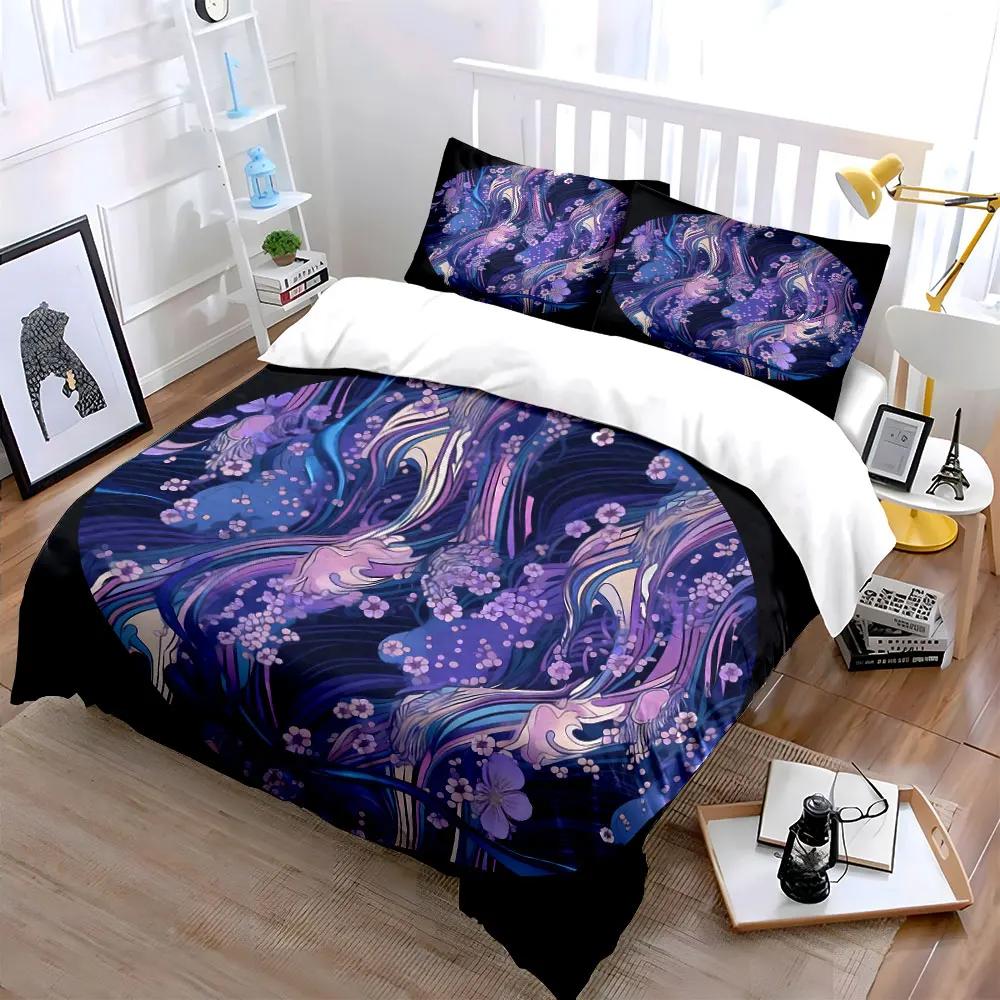 Floral Abstract Art Decor Set Soft Comfortable Duvet Cover Bedding Set Included 1*Duvet Cover & 2*Pillowcases gift
