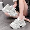 Small women with visible feet, new breathable mesh sneakers in autumn, thick-soled small people increase in height