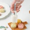 20g Flower Mini Moon Cake Mold Hand-pressed Household 30g Moon Cake Fondant Mold Pastry Baking Accessories 1 Barrel 6 Stamps