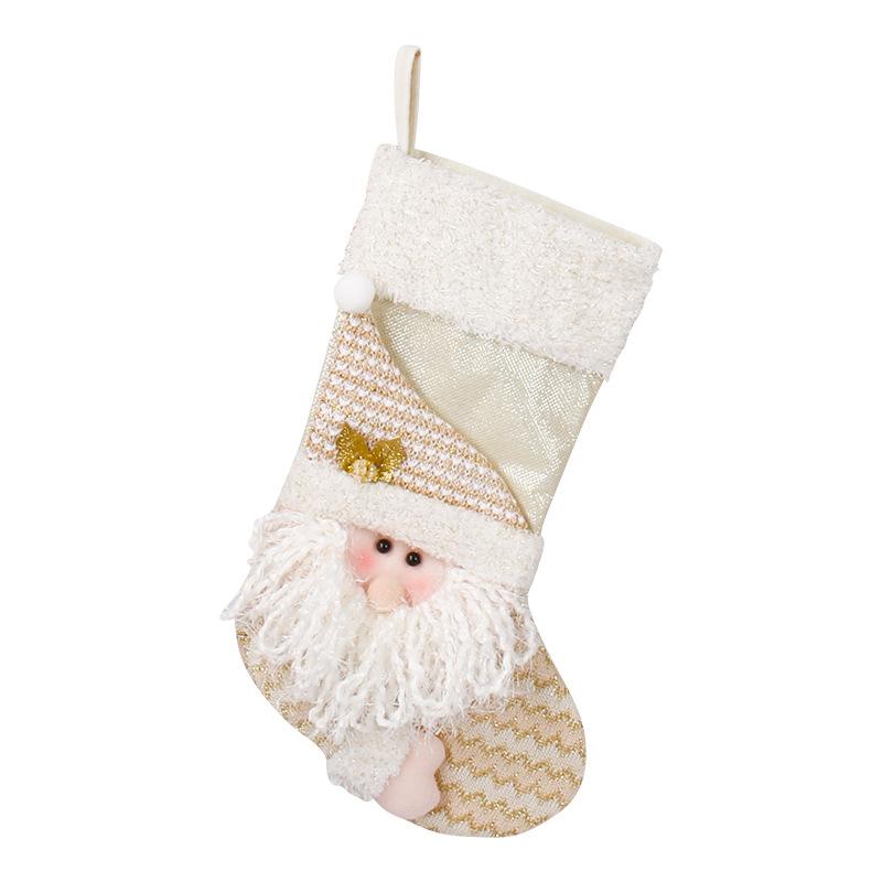 Christmas Stockings White Stamping Gold Snowflake Xmas Ornaments Christmas Pendant Christmas Tree Decorations Noel Gift Socks