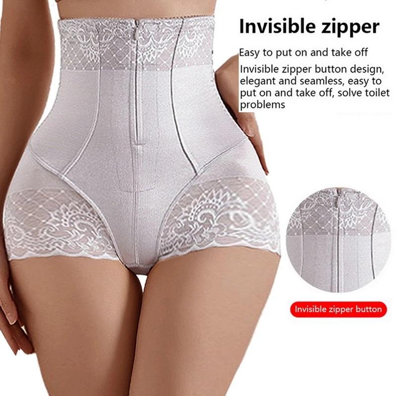 New Tummy Control Panties Women Zipper Body Shaper High Waist Shaper Pants Seamless Shapewear Postpartum Panties