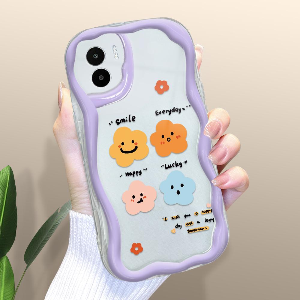 Cute Cartoon Pattern Cream Texture Casing Wavy Edge Soft Silicone Cover Phone Case for Xiaomi Redmi