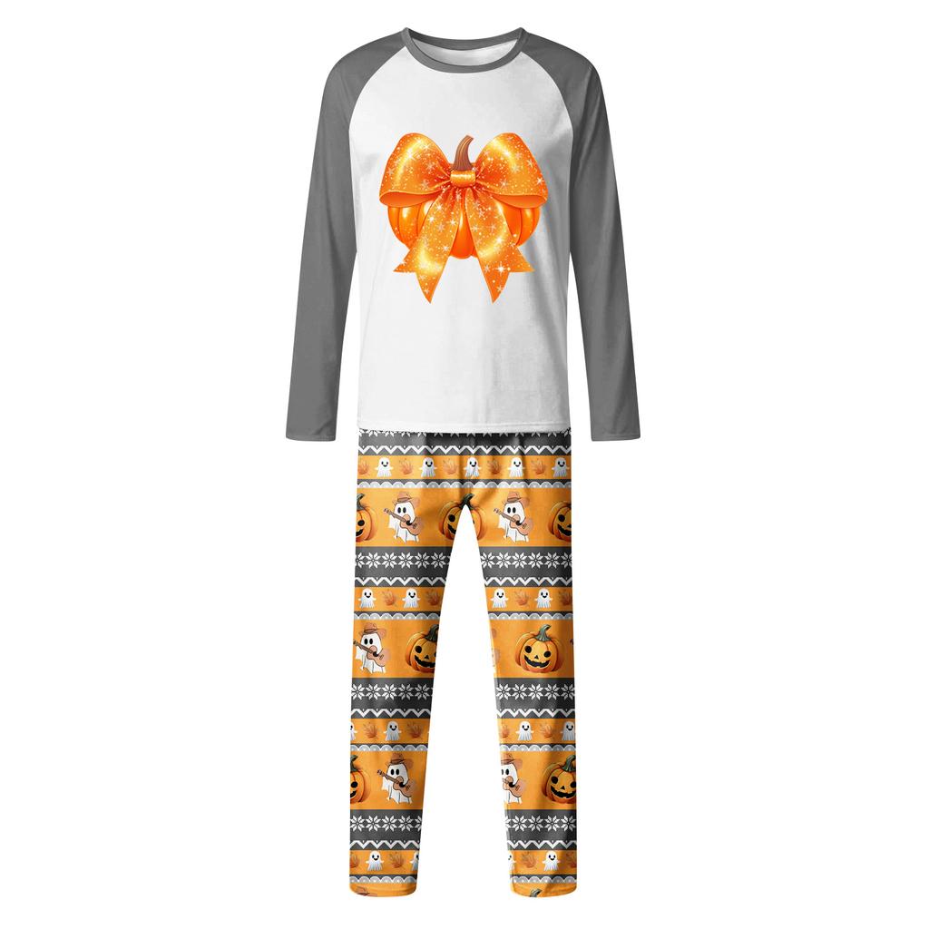 Print Cute Family Set Pajamas, Home Clothes, Family Set Long Sleeve Top Pants Set