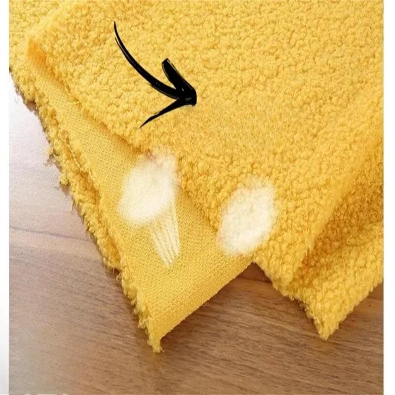 100x160cm Fur Plain Stretch Fabric for Children's Clothes Dolls Sewing Winter Coats White Teddy Hair Plush Cloth Smooth Drape