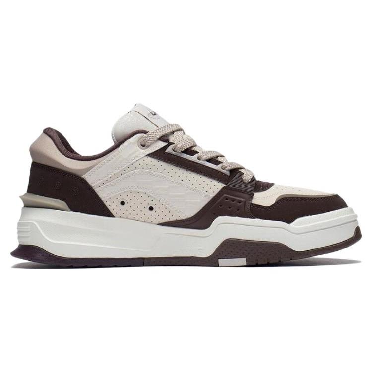 New LiNing Samchen Participate In The Stars Wear Resistant Slip Resistant Low Top Skateboard Shoes Taupe AGCS245-4