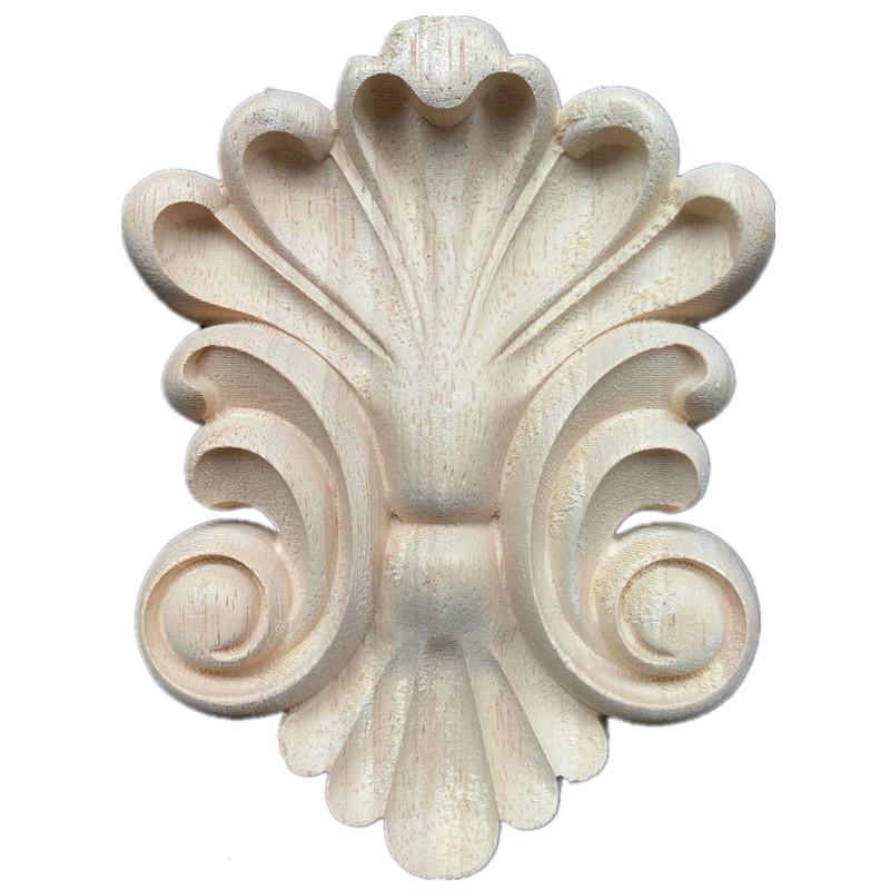 Europäische Massivholz-Schnitzerei-Applikation: Dekorative Blumen Schleife für Wände & Möbel