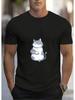 Summer New Casual Unisex's Short Sleeve T-Shirt- Cute Cartoon Teddy Bear With A Playful Expression