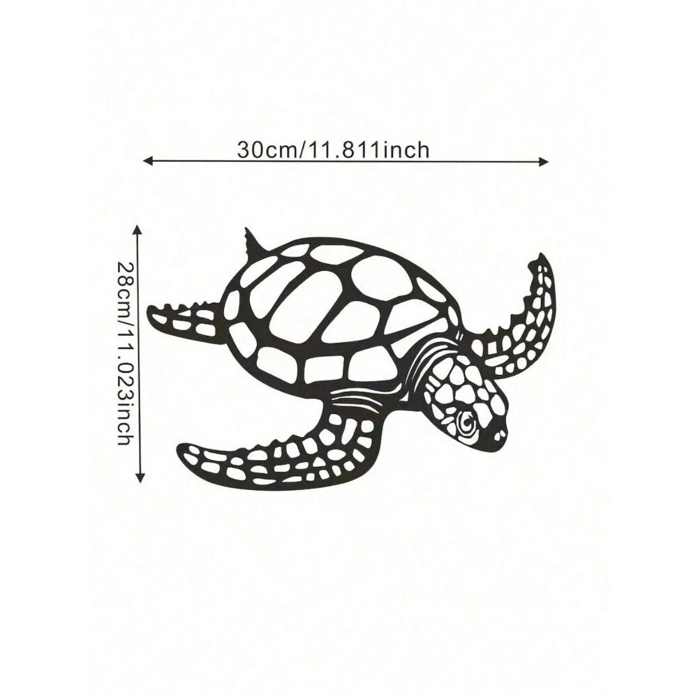 Metal Sea Turtle Wall Decor - Coastal Nautical Hollow Art for Living Room, Bedroom, Bathroom, Boho Hanging Ornament, Housewarming Gift, Holiday Decor