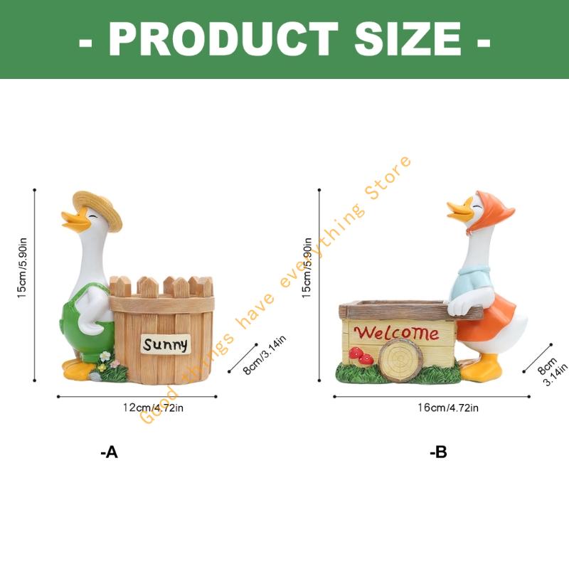 Resin Fleshy Plant Pot Geese Planter Plant Flowerpot Ornament for Fleshy Plant Cactuses Container for Home Balcony 55KF