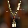 Chinese-style Natural Green Sandalwood Multi-loop Bodhi Men's Bracelet, Hand-held Prayer Beads, Niche Exquisite Women's Accessory