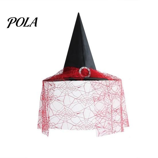Lightweight Fabric Witch Hat Steeple Halloween Hat, with Lace Edge, Pointed Breathable Headwear, for Cosplay Party Costume Performance