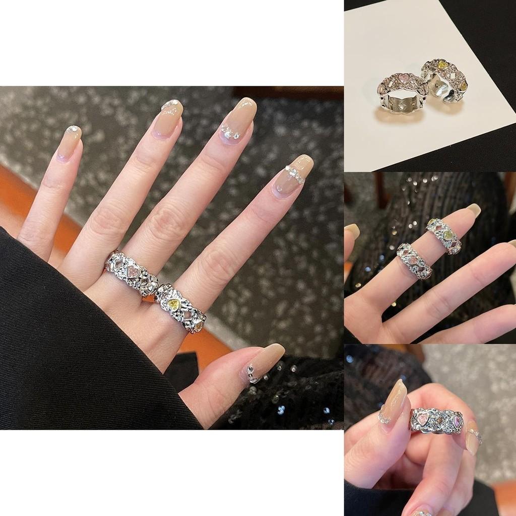 Sophisticated Copper Adjustable Ring With Eyecatching Colorful Zircon For Stylish Ladies