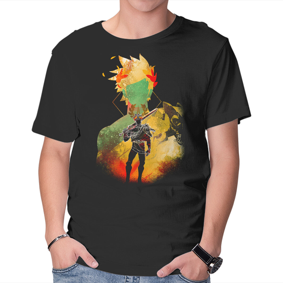 Unisex Crew Neck T-Shirt Negative Underworld Graphic Short Sleeve Casual Tee M