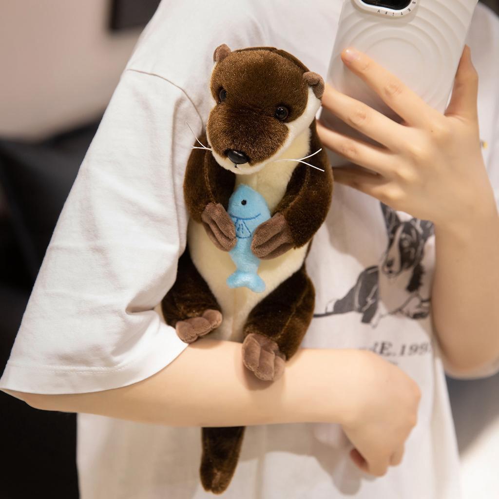 Kawaii ReaListic Otter Plush Toys Stuffed Appease Baby Animal Bank Beaver Doll Pillow Christmas Birthday Party Gift Room Decor