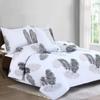 Simple Leaf Print Duvet Cover Set With Printing For Bedroom Decor