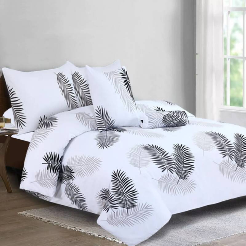 Leaf Design Bedding Set With Soft Fabric For Double Bed