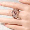 Luxury Inlaid Multicolored CZ Women's Ring Trendy Gold Color Geometry Daily Wear Party Jewelry Anniversary Gift