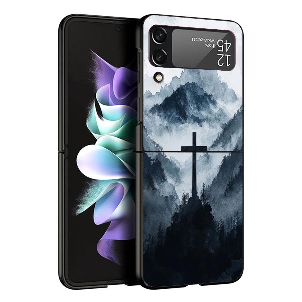 Jesus Bible Black Phone Case For Samsung ZFlip7 ZFlip6 ZFlip5 ZFlip4 ZFlip3 5G Hard Protective Galaxy Z Flip 3 4 5 6 7