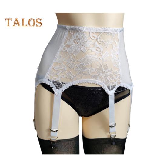 Women Garter with 6 Claws Hollow Out See-throug Lace Floral Embroidery High Waist Elastic Stockings Fixer Club Party Honeymoon Garter