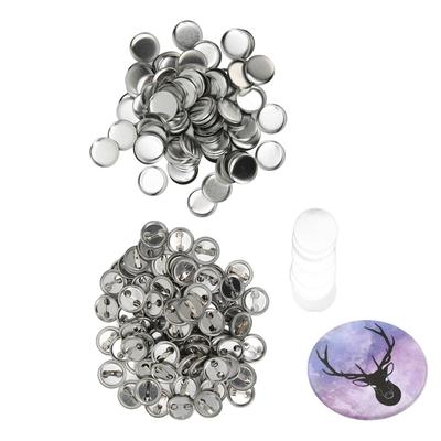 100 Sets Blank Button Badge Parts Set Round Shape Rust Prevention Easy Print Button Pin Badge Kit for Button Making