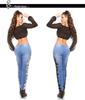European & American High-Waist Lace Hollow-Out Denim Pants - Sexy Cotton Long Pants for Women