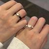 Natürliche Mondstein Obsidian Ringe Perlen Minimalistischer Ring Handgemacht Niedlicher Schwarz Weiß Katzenring Damen Party Zubehör Schmuck