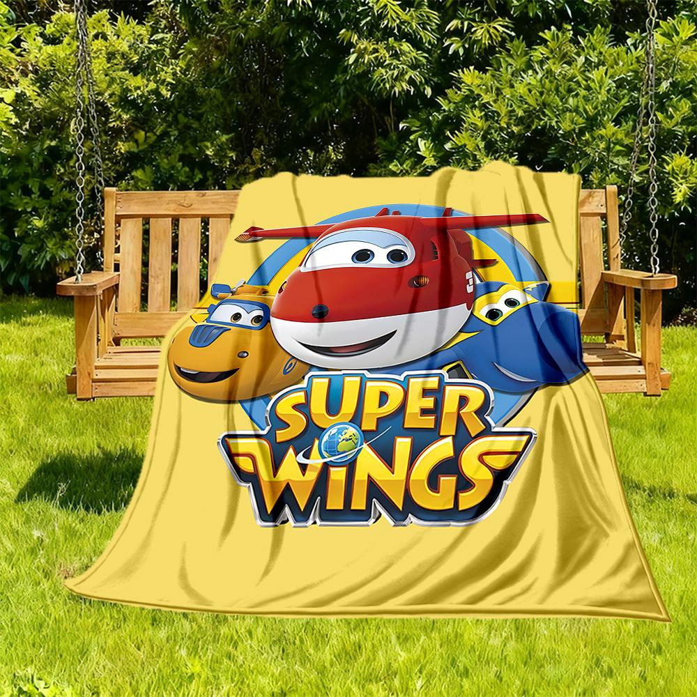 1pc Super Wings Outdoor Blanket Lightweight Flannel, Soft & Warm, All-Season Use for Sofa, Outdoor, Camping, Living Room012