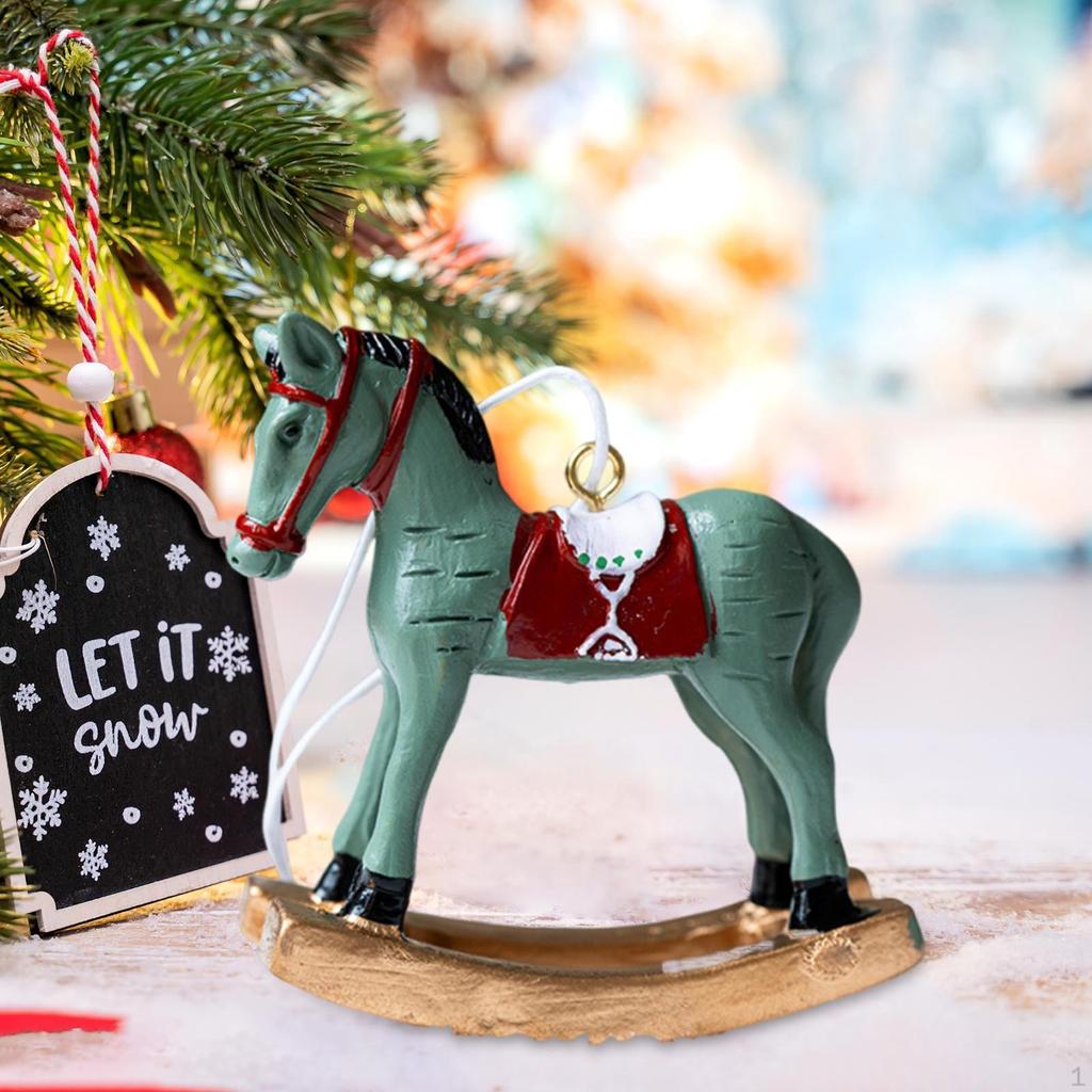 Christmas Horse Figurine Home Accent Decoration for Table Shelf Entrance