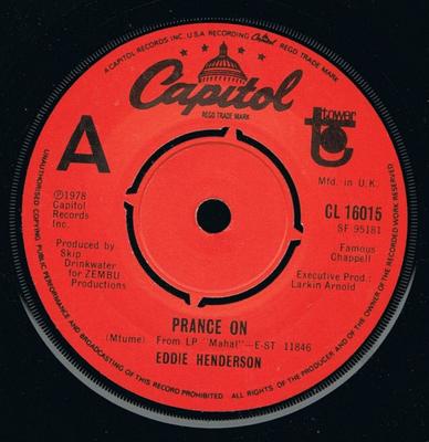 7inch Record EDDIE HENDERSON - Prance On CL16015 Capitol Records 1978 UK Soul/Funk Used