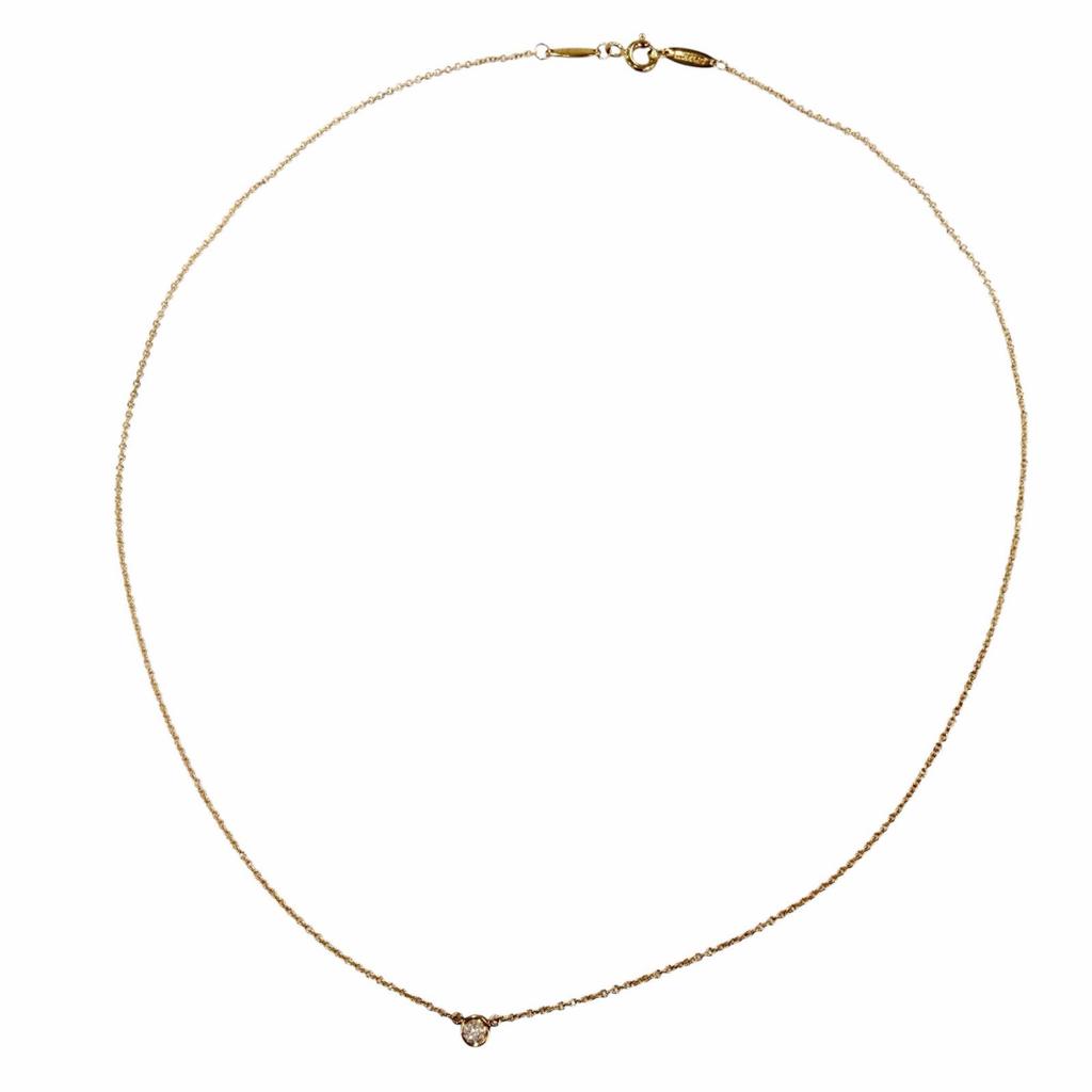 Great TIFFANY&Co. Necklace By the Yard 1P Diamond Necklace Yellow Gold 750 Women Used