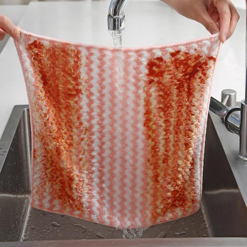 Kitchen Dishwashing Cloth Superfine Fiber Water Absorbent Cleaning Cloth Multipurpose Household Cleaning Tools Cleaning Cloth