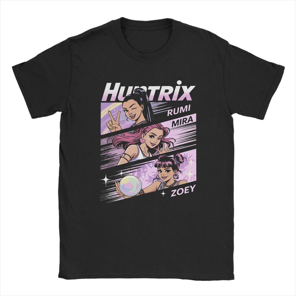 T-Shirt Kpop Demon Hunters 100% Baumwoll-T-Shirts Jinu Manga Huntrix Fan-Poster T-Shirt für Herren Strand Y2K Kurzarm Top T-Shirts