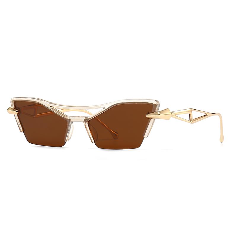 Cross-Border Cat-Eye Narrow Modern Retro Sunglasses for Female Fashionable Stt Style Model Catwalk Sunglasses for Male