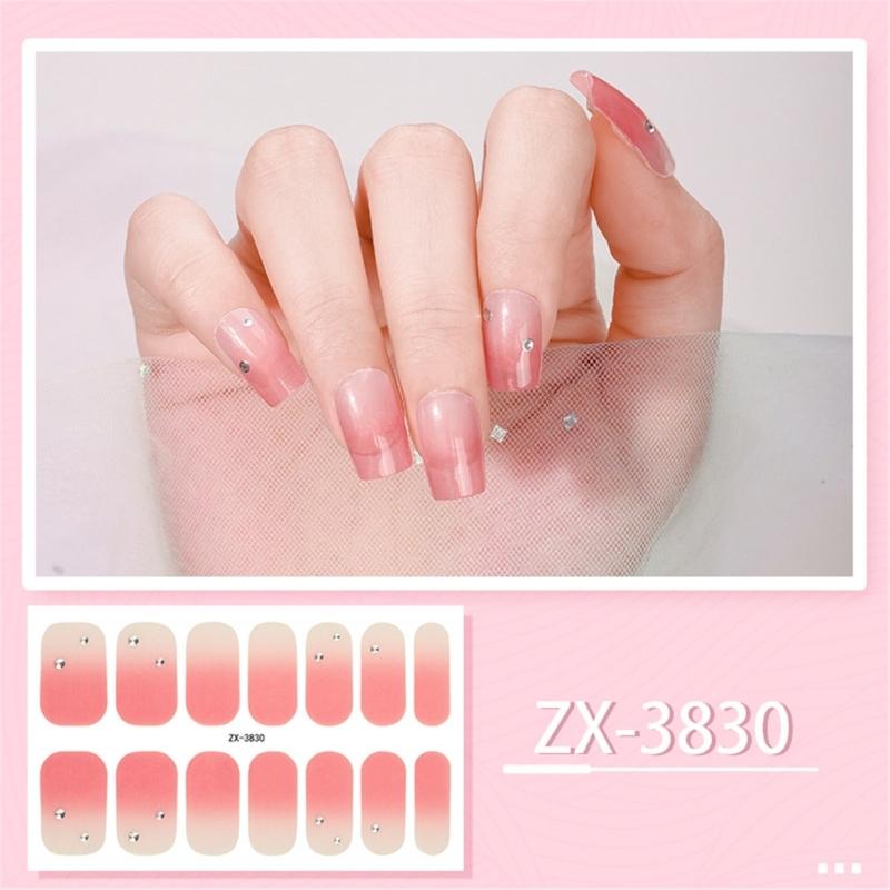 Nail Polish Stickers Self-Adhesive Nail Sticker Manicure Sticker Waterproof Full Wrap Nail Strips with Nail File