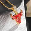 Collana con ciondolo a forma di testa di toro nordico punk retrò per uomo, gioielli classici con personalità animale