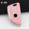 Fashion Tpu Car Key Case For Bmw X1 X3 X5 X6 X7 1 3 5 6 7 Series G20 G30 G11 F15 F16 G01 G02 F48 Protected Shell Fob Keychain