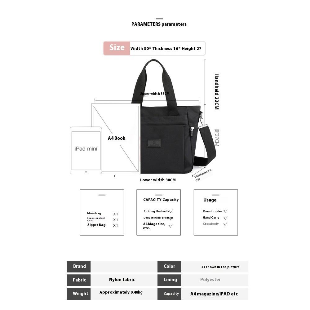 Autumn and Winter Nylon Women's Bag Casual Large-capacity Travel Bag Anti-splashing Multi-pocket Portable Messenger Shoulder Women's Bag