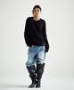 THEVINYLHOUSE Cut-Off Layered Ls Tee Black