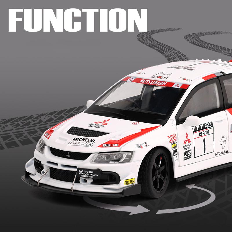 1/32 Mitsubishi Lancer Evolution EVO WRC Alloy Die Cast Toy Car Model Sound and Light Children's Toy Collectibles Birthday Gift