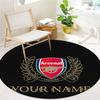 Arsenal F Benutzerdefinierter Name Runder Teppich, Teppich für Wohnzimmer Schlafzimmer Sofa Spielzimmer Dekoration, Rutschfeste Fußmatte