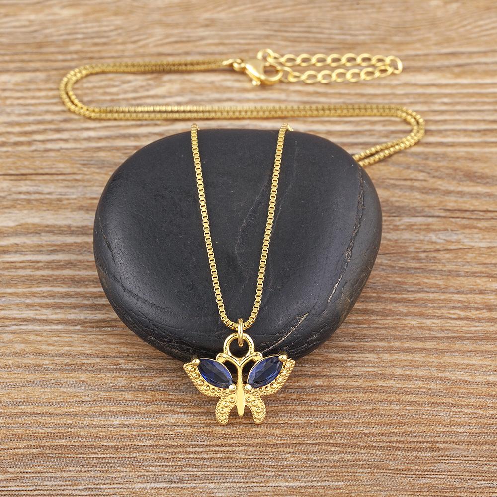 Nidin 8 Colors Fashion Korea Style New Butterfly Pendant Necklace Gift For Girl Cute Lovely Neck Jewelry Wholesale Dropshipping