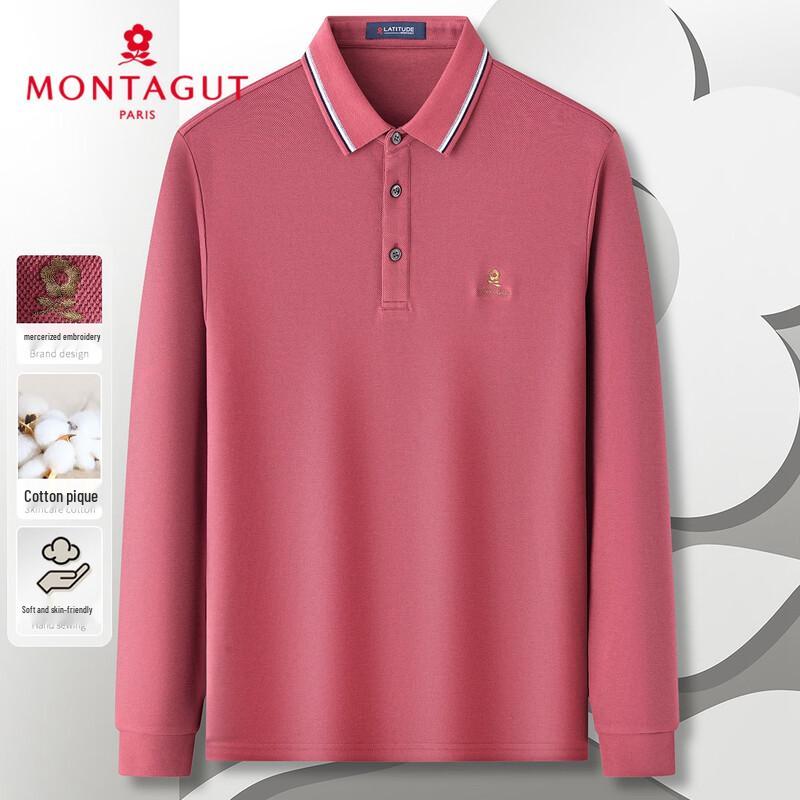 Montagut Men's Long-Sleeve Lapel Polo Shirt