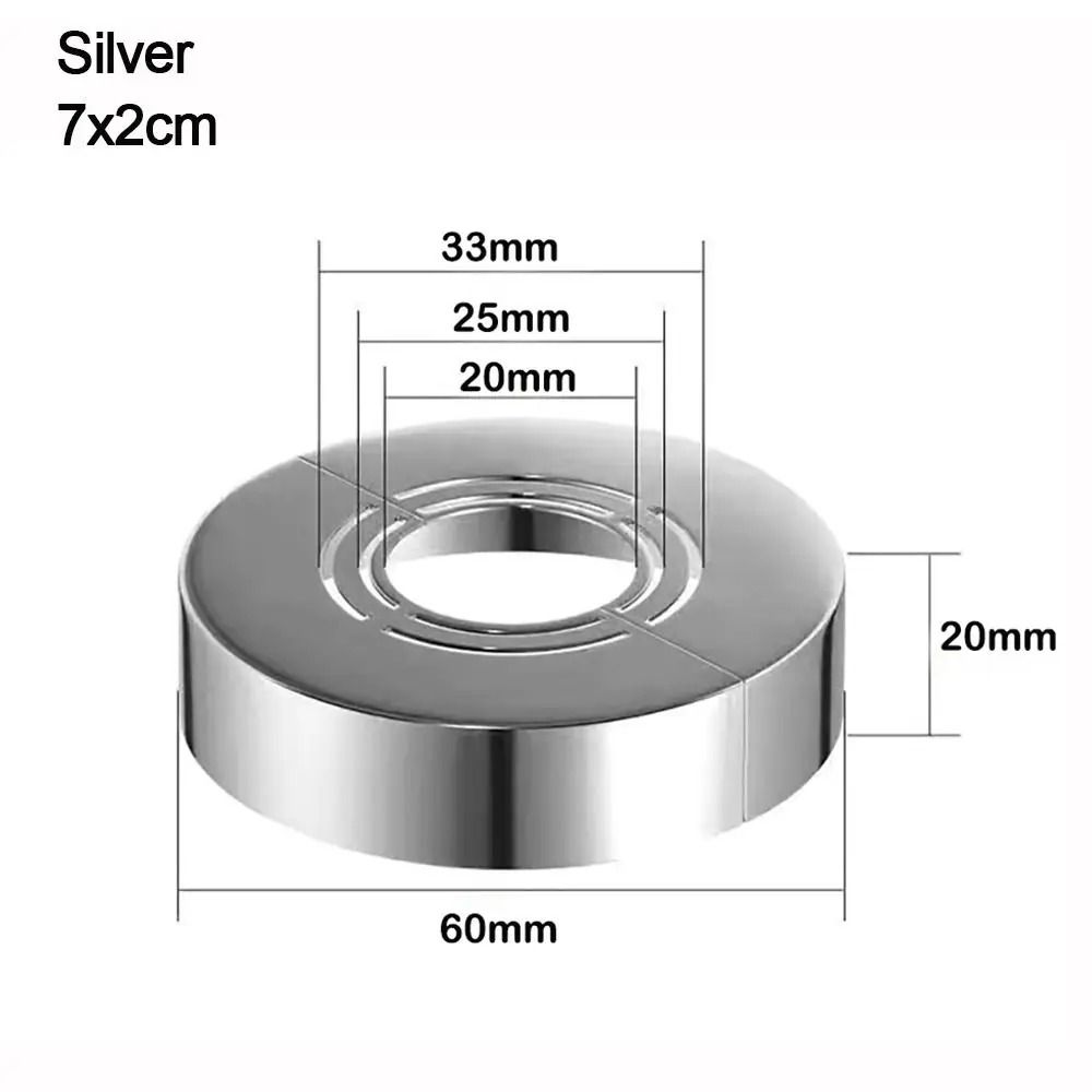 

ABS Heighten Angle Bathroom Decorative Cover Shower Faucet Round Covers Kitchen Bathroom S серебряный