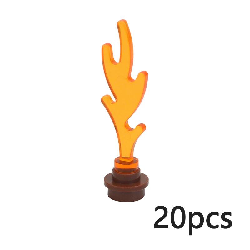 MOC Bonfire Bricks Accessories 37762 37775 Wave Candle Holder Flame Candlestick Model Educational Fire Toy Building Blocks Kids