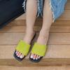 Fashion Fashion Square Toe Ladies Flats Slippers Shoes New In Summer Beach Slides Women Flats Slippers Shoes Female Sandals
