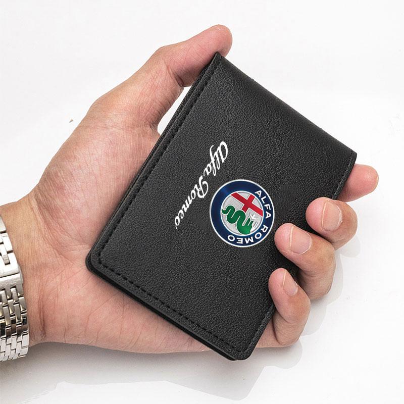 XTXG4 Car Purse Driving Wallet Card Holder Driver License Cover For Alfa Romeo STELVIO Giulia 159 Giulietta 147 Mito 156 MTO Sportiva