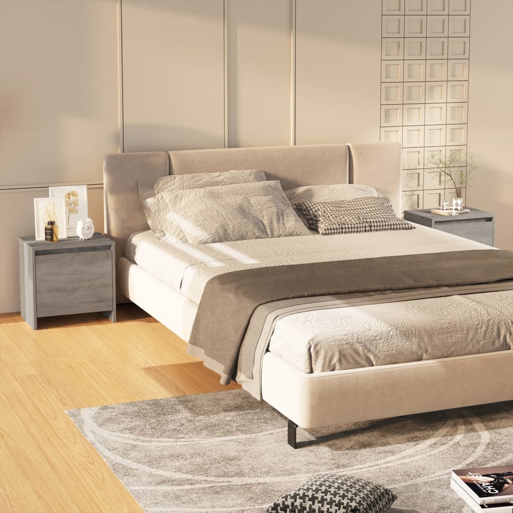 Nightstands 2 pcs Grey Sonoma 45 x 34 x 44.5 cm Particleboard